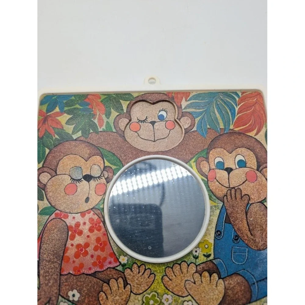 Vtg Creative Playthings Monkey See Monkey Do Mirror Toy Therapy Emotions Express